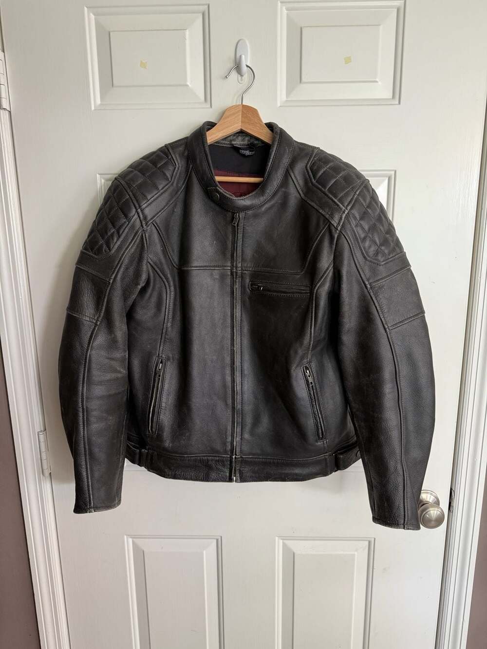 Cortech Dino Men's Black Leather Motorcycle Jacket Medium